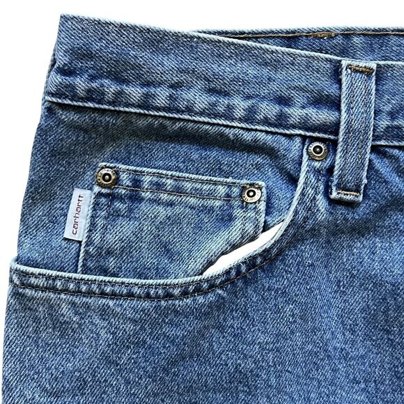 Carhartt Mens 36x32 Relaxed Fit Blue Denim Jeans Casual Normcore Capsule Pants - Picture 5 of 13